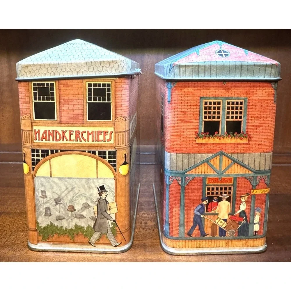 Vintage Tinsmith's Craft Building Tins Victorian Storefront‎ Depot Set